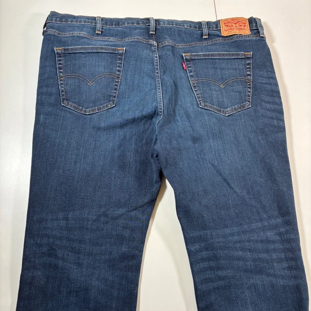 Levi's 541 Athletic Taper Jeans 46x30 Dark Blue Stretch Denim USA (Tag‎ 48x32)
